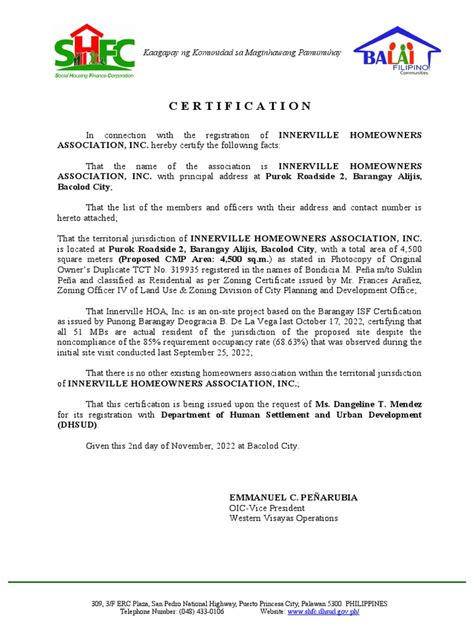 dhsud rules of procedure|CERTIFICATION .